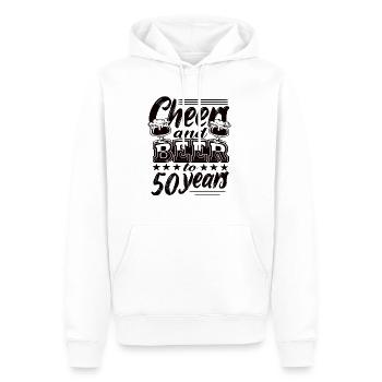 50 Geburtstag - Männer Premium Bio Hoodie - Weiß - Vorne - Nico (187cm)