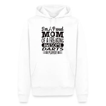 Maman d’un joueur de fléchettes génial et effrayant - Sweat à capuche Premium bio Homme - blanc - Devant - Nico (187cm)