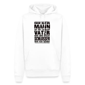 Schlosser - Männer Premium Bio Hoodie - Weiß - Vorne - Nico (187cm)