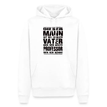 Professor - Männer Premium Bio Hoodie - Weiß - Vorne - Nico (187cm)