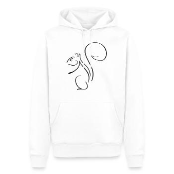 Eichhörnchen Line Art - Minimalistisch - Männer Premium Bio Hoodie - Weiß - Vorne - Nico (187cm)