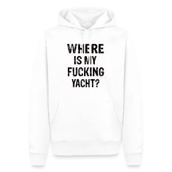 Où est mon putain de yacht ? - Sweat à capuche Premium bio Homme - blanc - Devant - Nico (187cm)
