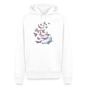 Tatouage de papillon - Sweat à capuche Premium bio Homme - blanc - Devant - Nico (187cm)