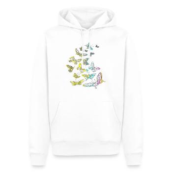 Tatouage de papillon - Sweat à capuche Premium bio Homme - blanc - Devant - Nico (187cm)