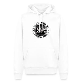Vintage Made In 1974 Original Part Geburtstag 1974 - Männer Premium Bio Hoodie - Weiß - Vorne - Nico (187cm)