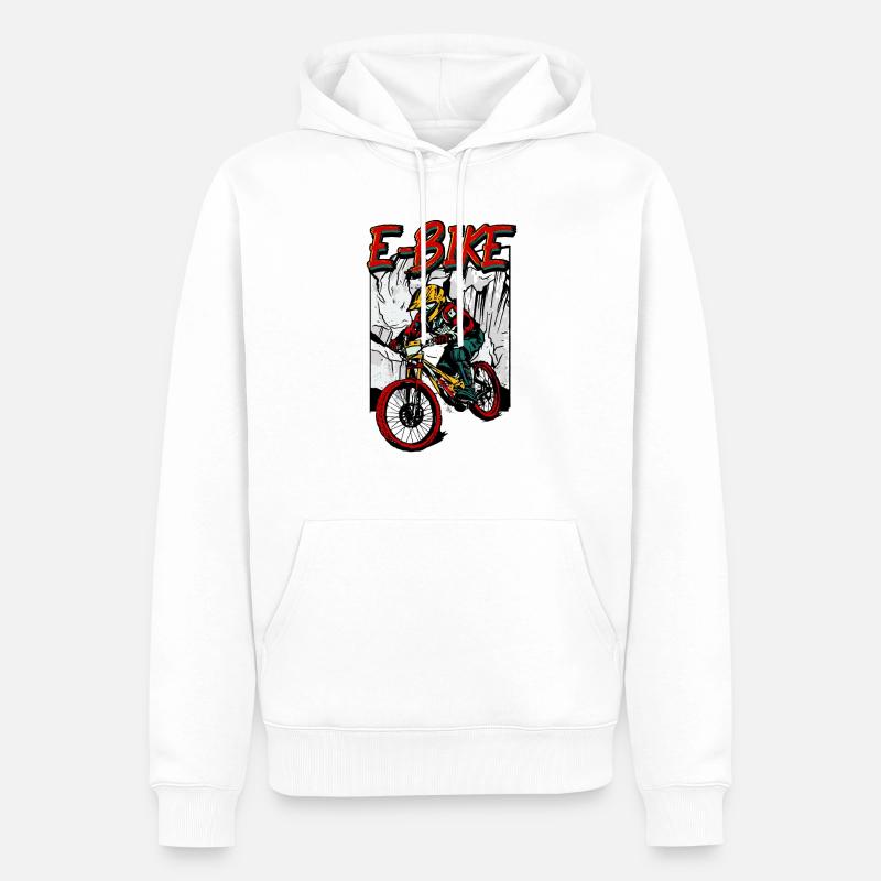 Vélo électrique Pedelec - Sweat à capuche Premium bio Homme - blanc