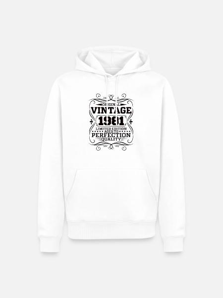 Vintage 1981 Original Limited Edition - Männer Premium Bio Hoodie - Weiß