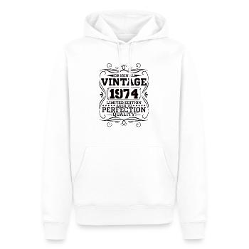 Vintage 1974 Original Limited Edition - Männer Premium Bio Hoodie - Weiß - Vorne - Nico (187cm)