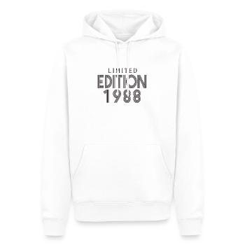 Édition limitée 1988 - Sweat à capuche Premium bio Homme - blanc - Devant - Nico (187cm)
