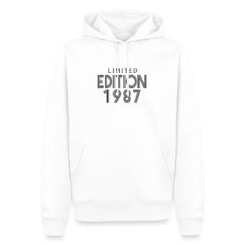 Limited Edition 1987 - Männer Premium Bio Hoodie - Weiß - Vorne - Nico (187cm)