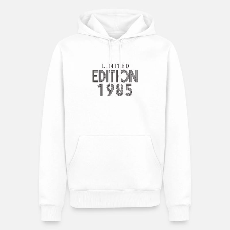 Édition limitée 1985 - Sweat à capuche Premium bio Homme - blanc