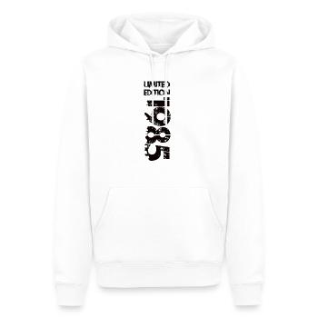 Édition limitée 1985 - Sweat à capuche Premium bio Homme - blanc - Devant - Nico (187cm)
