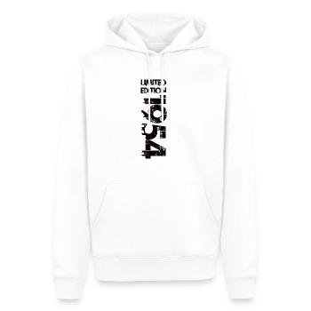 Édition limitée 1954 - Sweat à capuche Premium bio Homme - blanc - Devant - Nico (187cm)