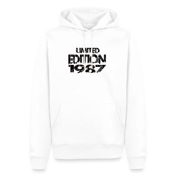 Limited Edition 1987 - Männer Premium Bio Hoodie - Weiß - Vorne - Nico (187cm)
