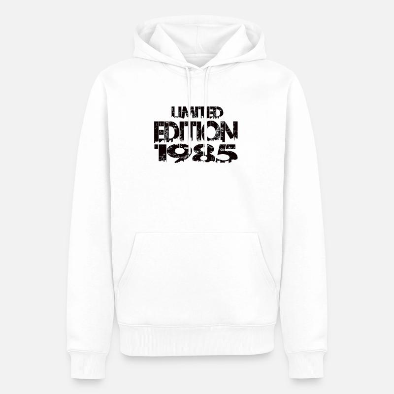 Édition limitée 1985 - Sweat à capuche Premium bio Homme - blanc