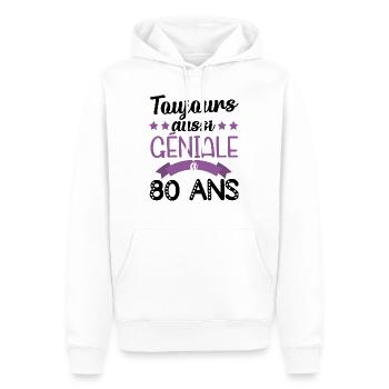 Toujours aussi géniale à 80ans cadeau anniversaire - Sweat à capuche Premium bio Homme - blanc - Devant - Nico (187cm)
