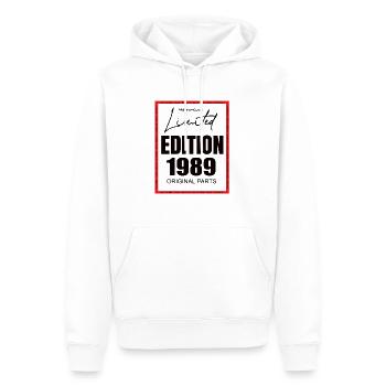 Édition limitée 1989 - Sweat à capuche Premium bio Homme - blanc - Devant - Nico (187cm)