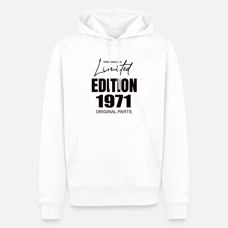 Édition limitée 1971 - Sweat à capuche Premium bio Homme - blanc