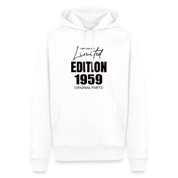 Limited Edition 1959 - Männer Premium Bio Hoodie - Weiß - Vorne - Nico (187cm)