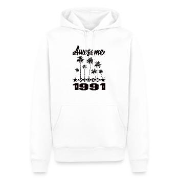 Génial depuis 1991 - Sweat à capuche Premium bio Homme - blanc - Devant - Nico (187cm)
