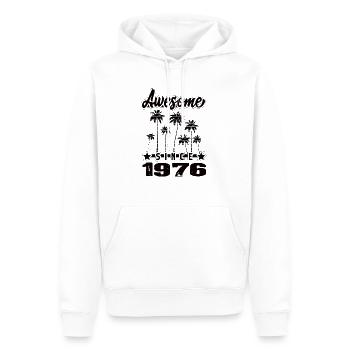 Awesome Since 1976 - Männer Premium Bio Hoodie - Weiß - Vorne - Nico (187cm)