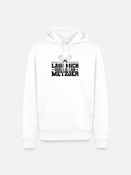 Fleischer Metzger - Männer Premium Bio Hoodie - Weiß