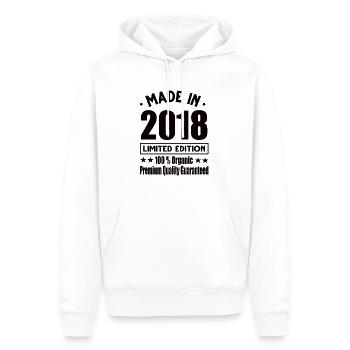 Fabriqué en 2018 Vintage Retro Limited Edition - Sweat à capuche Premium bio Homme - blanc - Devant - Nico (187cm)