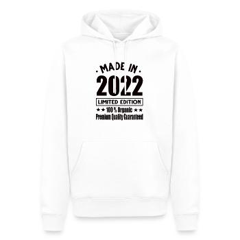 Made in 2022 Vintage Retro Limited Edition - Männer Premium Bio Hoodie - Weiß - Vorne - Nico (187cm)