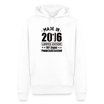 Made in 2016 Vintage Retro Limited Edition - Männer Premium Bio Hoodie - Weiß - Vorne - Nico (187cm)