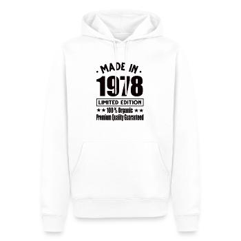 Fabriqué en 1978 Vintage Retro Limited Edition - Sweat à capuche Premium bio Homme - blanc - Devant - Nico (187cm)