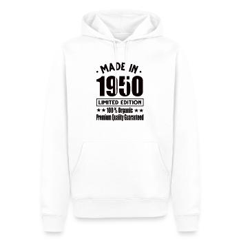 Fabriqué en 1950 Vintage Retro Limited Edition - Sweat à capuche Premium bio Homme - blanc - Devant - Nico (187cm)