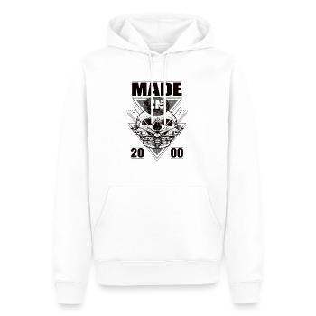 Fabriqué en 2000 Vintage Retro Limited Edition - Sweat à capuche Premium bio Homme - blanc - Devant - Nico (187cm)