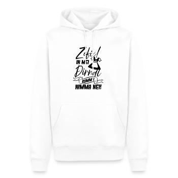 In Mei Dirndl Kumm I Nimma Nei - Männer Premium Bio Hoodie - Weiß - Vorne - Nico (187cm)