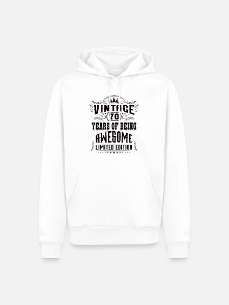 70 jaar geweldig zijn 70 verjaardag 70 jaar - Mannen Premium Bio hoodie - wit