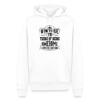 75 ans d’être génial 75 anniversaire 75 ans - Sweat à capuche Premium bio Homme - blanc - Devant - Nico (187cm)