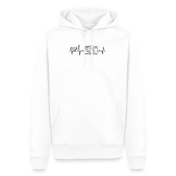 Photographes photographes - Sweat à capuche Premium bio Homme - blanc - Devant - Nico (187cm)