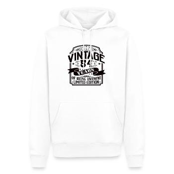 Vintage 54 ans d’être génial 54 anniversaire - Sweat à capuche Premium bio Homme - blanc - Devant - Nico (187cm)