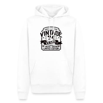 Vintage 74 ans d’être génial 74 anniversaire - Sweat à capuche Premium bio Homme - blanc - Devant - Nico (187cm)