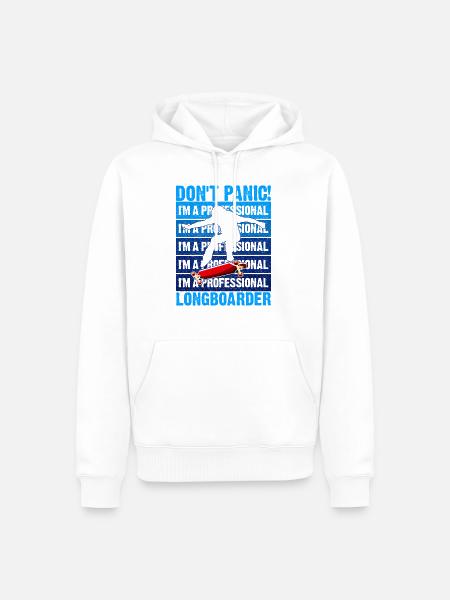 Lonagboarding Ich Bin Longboarder - Männer Premium Bio Hoodie - Weiß
