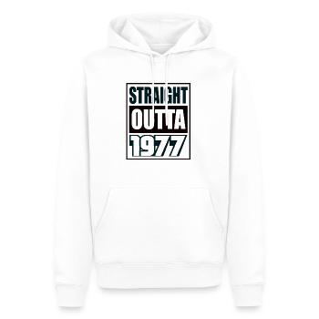 Straight Outta 1977 Geburtstag 1977 Geboren 1977 - Männer Premium Bio Hoodie - Weiß - Vorne - Nico (187cm)