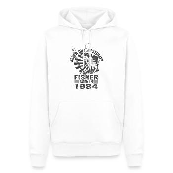 Never Underestimate Fisher Born In 1984 - Männer Premium Bio Hoodie - Weiß - Vorne - Nico (187cm)