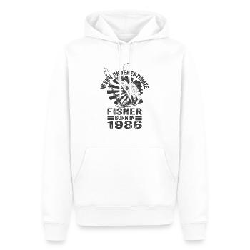 Never Underestimate Fisher Born In 1986 - Männer Premium Bio Hoodie - Weiß - Vorne - Nico (187cm)