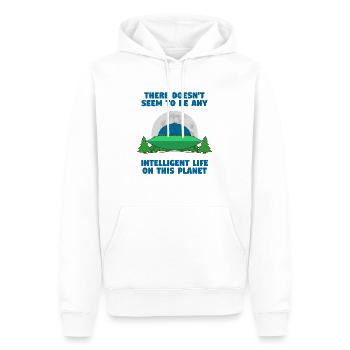 No intelligent life - Men’s Premium Organic Hoodie - white - Front - Nico (187cm)
