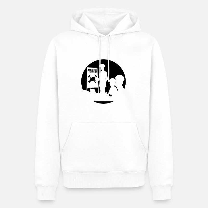 Pompier - Sweat à capuche Premium bio Homme - blanc