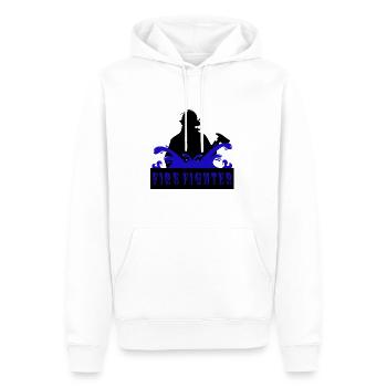 Fireman - Men’s Premium Organic Hoodie - white - Front - Nico (187cm)