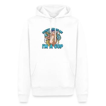 Donut Judge Me Im A Cop - Sweat à capuche Premium bio Homme - blanc - Devant - Nico (187cm)