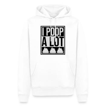 I poop a lot - Männer Premium Bio Hoodie - Weiß - Vorne - Nico (187cm)