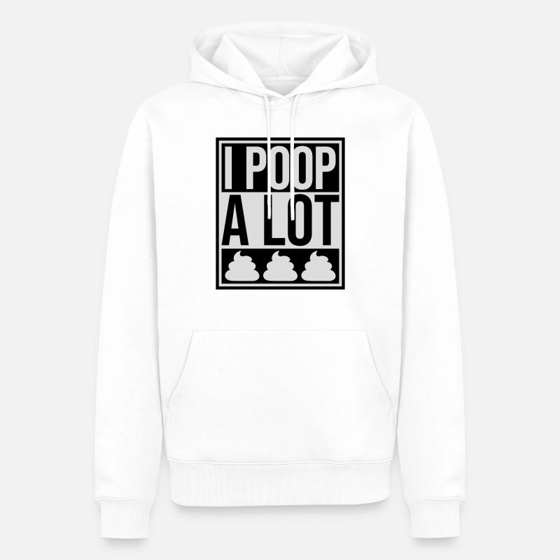 I poop a lot - Männer Premium Bio Hoodie - Weiß