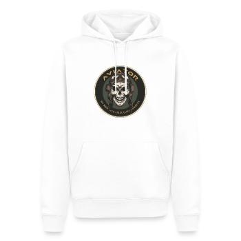 Crâne d’aviateur - Sweat à capuche Premium bio Homme - blanc - Devant - Nico (187cm)