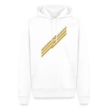 Electric Style Stripes - Men’s Premium Organic Hoodie - white - Front - Nico (187cm)